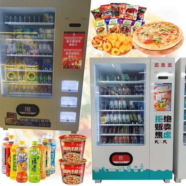 Wholesale Pizza French Fries Vending Machine 24 Hours Open Snack Food and Drinks Vending Machines with Scan to Pay