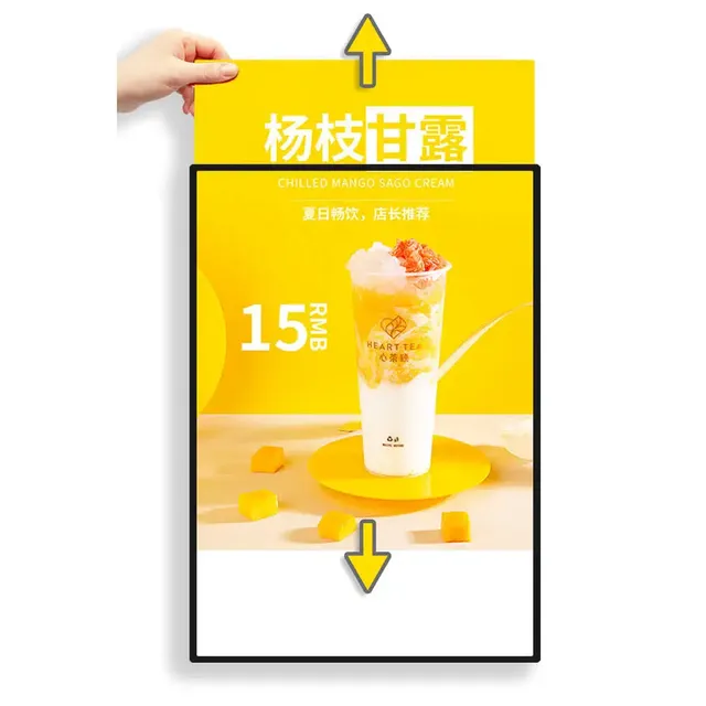 Led Poster Frame for Restaurant&cinema Marketing Led Advertising Light Box Aluminum Frame Slim Led Light Boxes