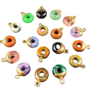 Newest Selling Small Donut <strong>Coin</strong> Bead Pendants Central Hole Ring Ping Buckle Crystal Shape Charms for Jewelry Making <strong>Necklace</strong> - Product Image 1