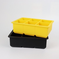 Promotions : Moule à glaçons en silicone écologique de qualité alimentaire, forme carrée, 6 cavités, avec couvercle, option logo personnalisé