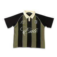 T-shirt en maille surdimensionné vintage personnalisé pour homme, style streetwear, rétro, boxy, maillot de football pour homme