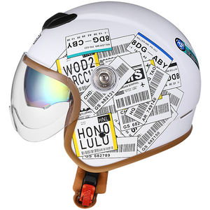 BYB/RNG autocollant blanc mat BY-717ABS3/4 visage casque de moto tout-terrain visage ouvert unisexe casque de moto - Product Image 5