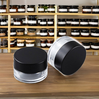 Pot de crème cosmétique personnalisé avec logo imprimé, 5g, en verre transparent ovale ou rond, avec couvercle hermétique anti-odeur et résistant aux enfants