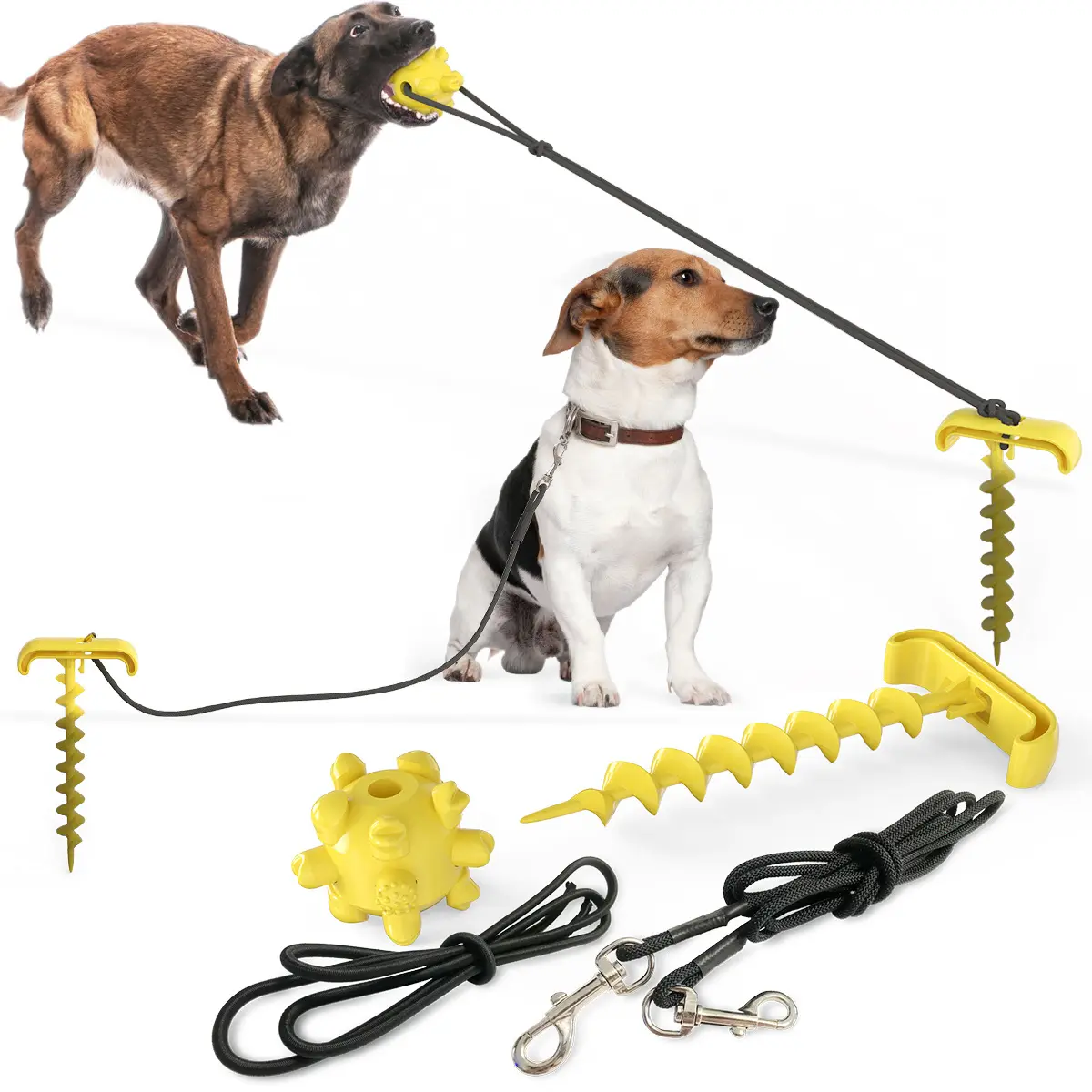 Outdoor Portable Ground fixed Pile Pulling Rope Tie-Out Stake dog toys customized