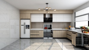 באלום מטבח מודרני מותאם אישית ארונות שלמות ארונות עץ מטבח מסעדה ריהוט עם מחיר המפעל - Product Image 4