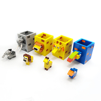 Ensemble de briques personnalisées pour le bureau, porte-crayons éléphant en plastique, papeleria, kawaii