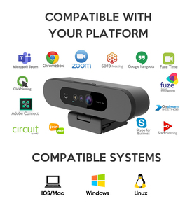 2K Facial Recognition Camera, Hello Compatible Webcam With <b>Microphone</b>, <b>Computer</b> Camera USB Privacy Cover Facial Recognition Came - Product Image 6