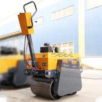 Mini-compacteur vibrant LUHONGDA de 1,5 tonne, à double tambour hydraulique, avec moteur/pompe Honda pour asphalte et sol