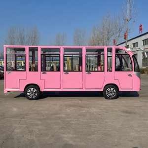 รถรับส่งชมวิวไฟฟ้าสีชมพูโรส ZOWN 17 ที่นั่ง รถทัวร์แบบมีหลังคา ที่นั่งหนัง รับประกัน 2 ปี เหมาะสำหรับรีสอร์ท งานแต่งงาน - Product Image 1