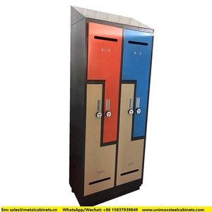 Casier à 4 portes <span class=keywords><strong>de</strong></span> type Z avec 2 modules, 2 compartiments en hauteur Serrure numérique pour casier <span class=keywords><strong>de</strong></span> gymnastique en métal - Product Image 2