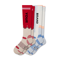 Chaussettes en laine personnalisées à compression pour le ski et le snowboard, pour hommes et femmes, avec bordure hautement élastique, chaussettes de ski personnalisées, chaussettes hautes jusqu'au genou