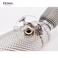 Tuyau de descente SS304 avec bouclier thermique et catalyseur pour BMW G30 530i B48 (2017-2023) – Tube de course à haut débit pour un son turbo agressif