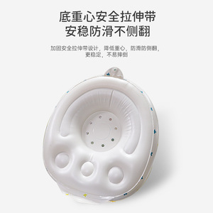 Tabouret de bain gonflable pour bébé avec fleurs, portable, pour nourrissons et tout-petits de 0 à 24 mois, en PVC - Product Image 4