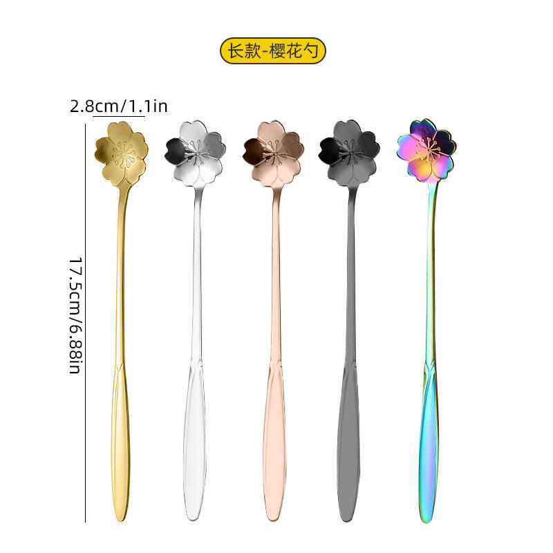 Or-sakura cuillère (style long)