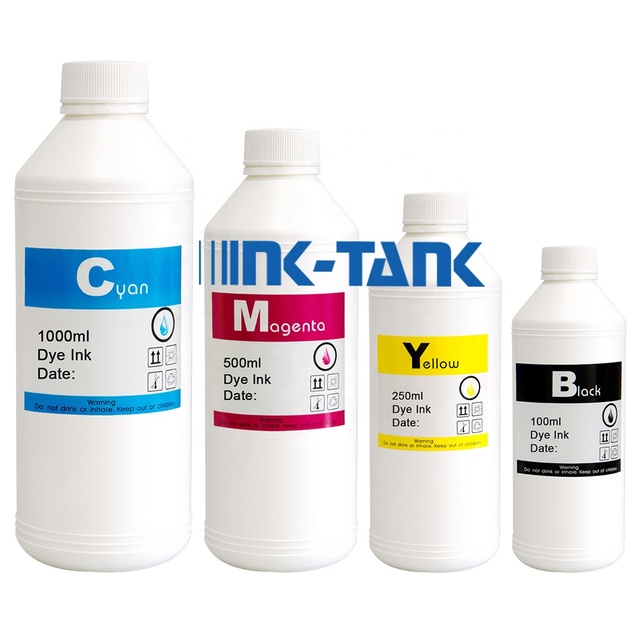 INK-TANK 100ml 250ml 500ml 1000ml 1L Universal Color Bulk Bottle Refill Inkjet Dye Ink for Epson for HP for Canon Printer