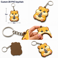 Porte-clés en acrylique personnalisés avec logo d'entreprise, en silicone souple ou PVC, avec logo de dessin animé, pour cadeaux promotionnels
