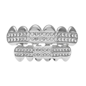 Duyizhao Hip Hop Diamant Croc Dents Grillz Hommes Glacé Véritable Plaqué Or hip-hop Grill Rappeur Bijoux de Mode All Hallow's Day - Product Image 2