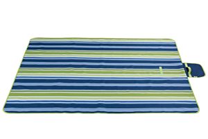 Dark Blue and Green Stripe 57"x71"Large Picnic <b>Blanket</b> Beach <b>Blanket</b> <b>Waterproof</b> <b>Blanket</b> Foldable Beach Mat Sandfree Picnic Mat - Product Image 2
