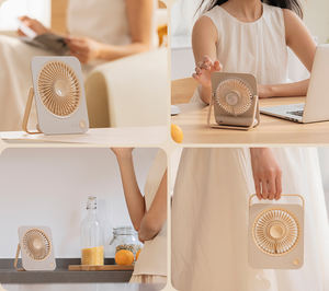 Kipas meja desain ramping tahan lama, baterai 4 gigi kipas meja nirkabel angin kuat Ultra tipis Desktop kipas ringan 2025 - Product Image 4