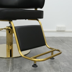 Silla de <span class=keywords><strong>Barbero</strong></span> Sulin <span class=keywords><strong>Elegante</strong></span> Negra, Giratoria 360 Grados, Reposapiés Ajustable, Cuero PU Impermeable y Resistente al Desgaste, para Salones de Belleza - Product Image 6