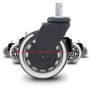 Neues Design Modernes schwarzes drehbares <span class=keywords><strong>PU</strong></span> Soft Office <span class=keywords><strong>75mm</strong></span> <span class=keywords><strong>Caster</strong></span> Roller blade Stuhl <span class=keywords><strong>Caster</strong></span> Wheels Gewindes tiel M10 * 22 Chair <span class=keywords><strong>Caster</strong></span> - Product Image 5