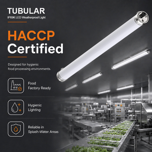 Luminaire tubulaire LED étanche à l'humidité IP69K, résistant aux intempéries, pour garage, entrepôt et lieux humides - Product Image 4