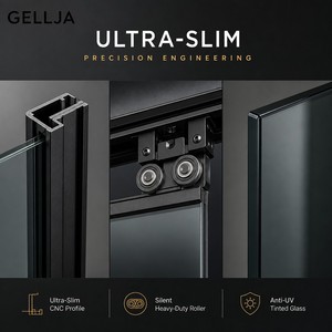 Sistema di Porte Scorrevoli per Patio dal Design Moderno per Esterni a Filo Muro in Lega di Alluminio con Doppio Vetro Temperato Impermeabile per Cucina - Product Image 6