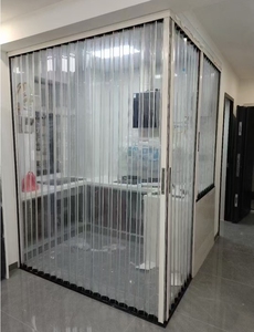 Panneau en cristal acrylique transparent porte coulissante pliante en PVC <span class=keywords><strong>cloison</strong></span> pliable pour cuisine salle de bain toilette porte pliante invisible - Product Image 2