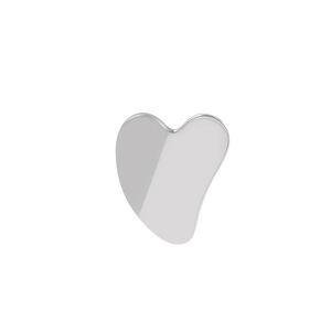 Strumento Gua Sha in Acciaio Inox a Forma di Cuore con Logo Personalizzato e Custodia in Pelle per Drenaggio Linfatico Facciale ad Uso Domestico - Product Image 3