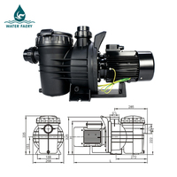 Pompe de circulation pour piscine Water Faery résistante à la corrosion 1,2-4 CV, conception durable pour piscines au chlore et à l'eau salée 220-240 V monophasé/triphasé