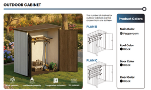 <span class=keywords><strong>Armoire</strong></span> de rangement extérieure légère en <span class=keywords><strong>PVC</strong></span> et acier robuste Kenda avec portes doubles verrouillables anti-moisissure pour usage domestique - Product Image 3