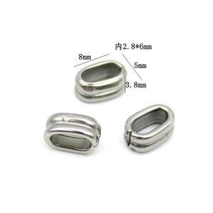 Stainless Steel Oval Positioning <b>Ring</b> 6x4mm Flat Wire Sleeve <b>Spacer</b> Bead For DIY Bracelet Necklace Jewelry Making Accessories - Product Image 2
