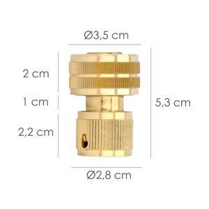 Connettore per Tubo in Ottone da 3/4" con Funzione STOP - Product Image 2