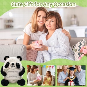 Panda en Crochet Positif : Adorable Panda d'Écoute en Crochet – Cadeau de Remise de Diplôme pour Elle et Lui, Cadeau Anti-Stress d'Anniversaire - Product Image 6