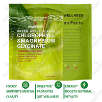 Poudre de glycinate de magnésium et de chlorophylle Aegelwell avec L-théanine, crinière de lion |   Soutien au sommeil calme, soulagement du stress et détoxification