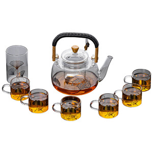 Service à thé et à café <span class=keywords><strong>en</strong></span> verre de qualité alimentaire, durable et écologique, avec séparation de l'eau, bouilloire, théière, pour la maison - Product Image 6