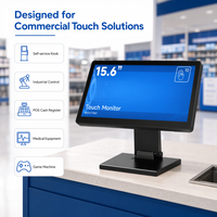 Monitor Táctil Industrial de 15.6 Pulgadas con Pantalla Táctil Capacitiva IPS de 10 Puntos para Terminales POS y Control Industrial, Personalización OEM ODM