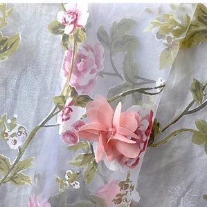 Fatto a mano <span class=keywords><strong>Shabby</strong></span> <span class=keywords><strong>Chic</strong></span> 3D fiore ricamato in Organza tessuto traspirante Jacquard ricamato abito fiore abbigliamento tessuto - Product Image 4
