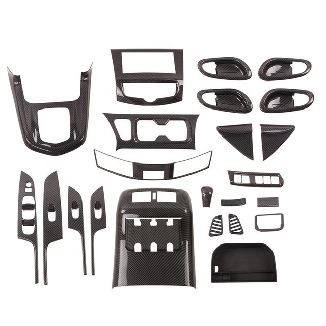 For Navara NP300 2015-2020 Carbon Fiber Look Color Full Interior Accessories Dash Trim Kit Cover