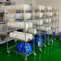 Chariots de support ESD chariot de stockage de PCB SMT salle propre chariot de stockage de bobine antistatique électronique SMT maille de carton personnalisée en acier inoxydable
