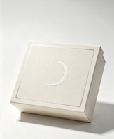 Boîte cadeau rigide écologique de luxe réutilisable avec motif de croissant de lune en relief, boîte en papier rigide personnalisée avec feuille d'argent pour cosmétiques