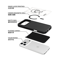 Coque de téléphone AG Feeling Black Edge avec motif garçon aux cheveux courts pour iPhone 17, 17 Pro Max, 16 Pro, 15, 15 Pro Max – Coque magnétique