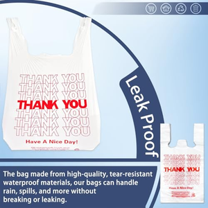 ถุงเสื้อยืด PE แบบขายส่ง ปรับแต่งได้ พร้อมพิมพ์ลายแบบอินแทลโล หูหิ้วแบบยาว ใช้แล้วทิ้ง สำหรับธุรกิจและร้านค้าปลีก - Product Image 5