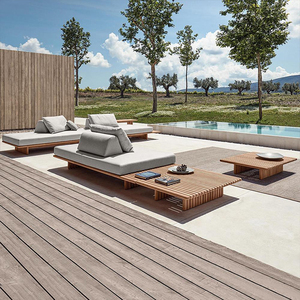 Sofá de Teca de Lujo para Exteriores, Impermeable, para Jardín, Patio, <span class=keywords><strong>Terraza</strong></span>, Conjunto Pastoral para Hotel, Villa, <span class=keywords><strong>Muebles</strong></span> de Exterior - Product Image 3