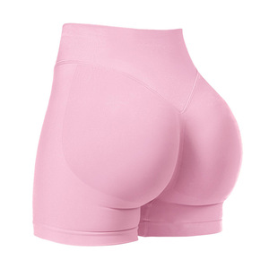 Fashion Skinny Spandex Solid Women Summer Butt Lift High Waist Breathable Quick Dry Workout Gym Yoga <strong>Shorts</strong> Elastic Waist Custom - Product Image 4