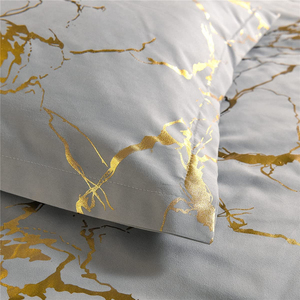Thời Trang Mới Giá Rẻ Sợi Nhỏ Thân Thiện Với Môi Kết Cấu Bằng Đá Cẩm Thạch Hỗn hợp Với Vàng Kim Loại Lá Phong Cách Chăn Bộ <span class=keywords><strong>Comforter</strong></span> Bộ - Product Image 5
