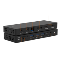 Hub USB C en alliage d'aluminium pour 2.0 2 ports d'affichage 10 Gbps Gigabit Ethernet PD 100W Station d'accueil Triple écran 13-en-1 Stock