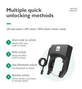 Candado de <span class=keywords><strong>Cable</strong></span> 2 en 1 Inteligente para Sistema de Alquiler de Bicicletas y E-Bikes Compartidas con Carga de Adaptador CC, LTE, BLE, Desbloqueo por QR, Pagos y Rastreo GPS - Product Image 6