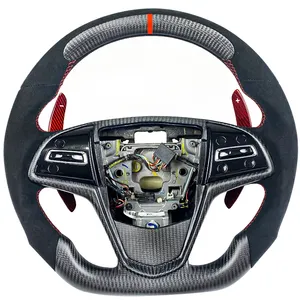 개인 맞춤형 자동차 인테리어 액세서리 캐딜락 SRX ATS CTS XTS CT4 용 알칸타라 용 탄소 섬유 스포츠 스티어링 휠 커버