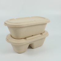 Boîte à lunch jetable en bagasse 100 % biodégradable pour la rentrée scolaire